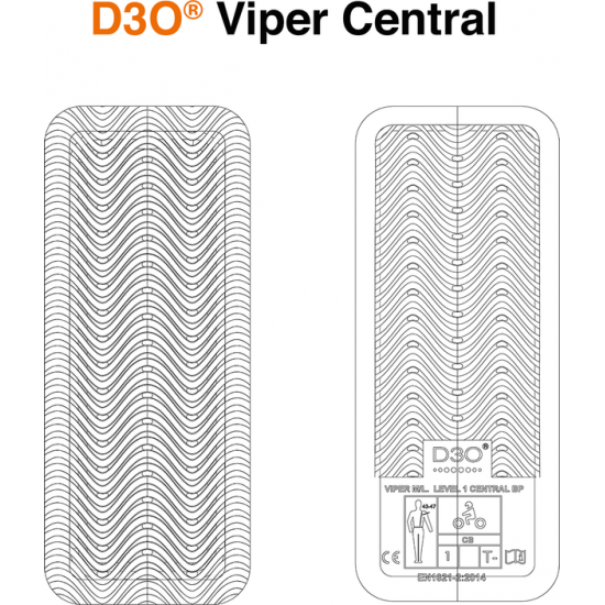 Icon D3O® Viper Mittiger Rückenprotektor Guard D30 Centrl Back Xs
