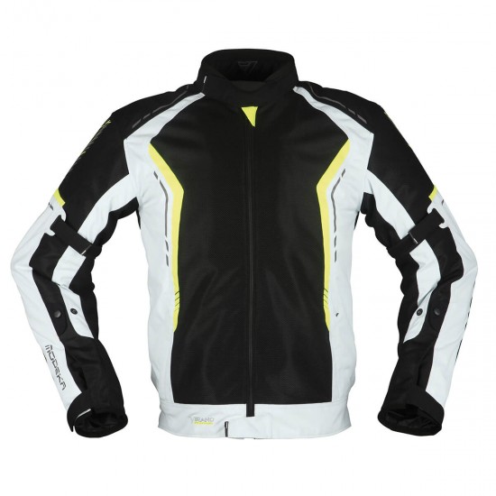 Modeka Jacket Khao Air Black/Light Grey/Yellow 4Xl