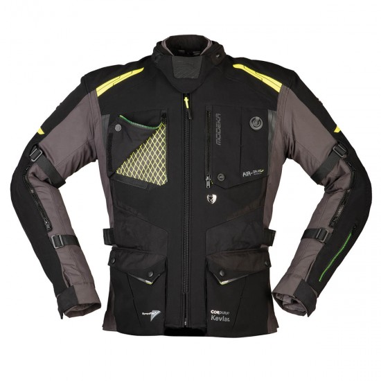 Modeka Jacket Talismen Schwarz/Dkl.Grau/Gelb L