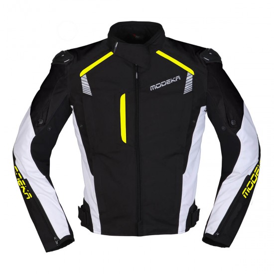 Modeka Jacket Lineos Black/White/Fluoyellow Xs