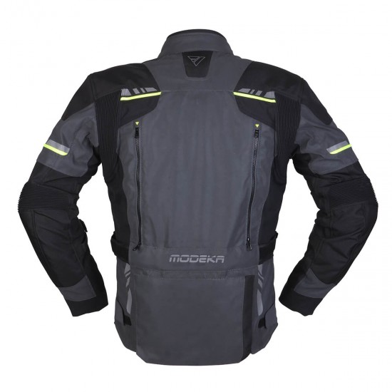 Modeka Jacket Taran Flash Schwarz/Dkl.Grau/Gelb Xl