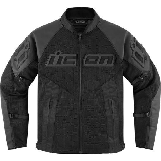 Icon Mesh Af™ Lederjacke Jkt Mesh Af Lthr Ce Bk 2X