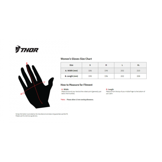 Thor Damen Spectrum Handschuhe Glove Spctrm Wmn Pk/Bk Xl 3331-0210