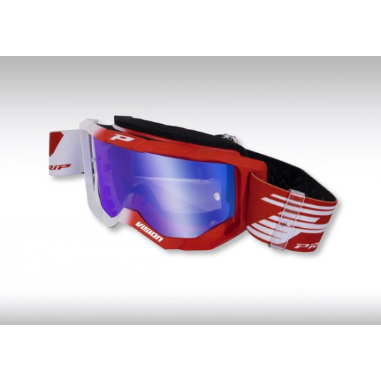 Pro Grip 3300 Motorradbrille Goggles 3300 Fl Wh/Rd Mir Pz3300Fl-127