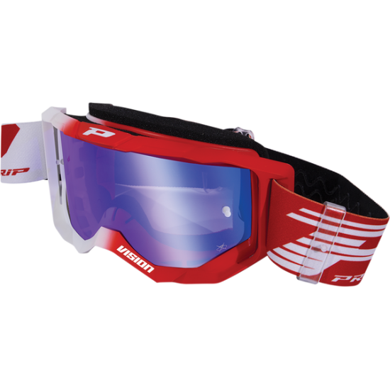 Pro Grip 3300 Motorradbrille Goggles 3300 Fl Wh/Rd Mir Pz3300Fl-127