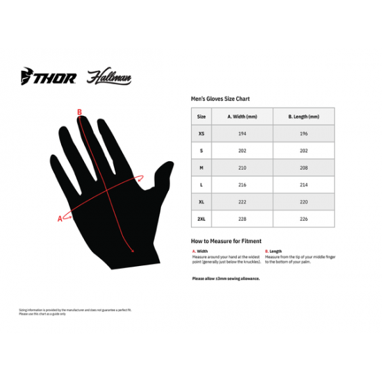 Thor Draft Handschuhe Glove Draft Red/Black Xs 3330-6788