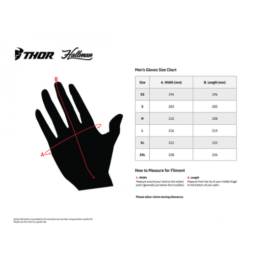 Thor Draft Handschuhe Glove Draft Blue/White Xl 3330-6798